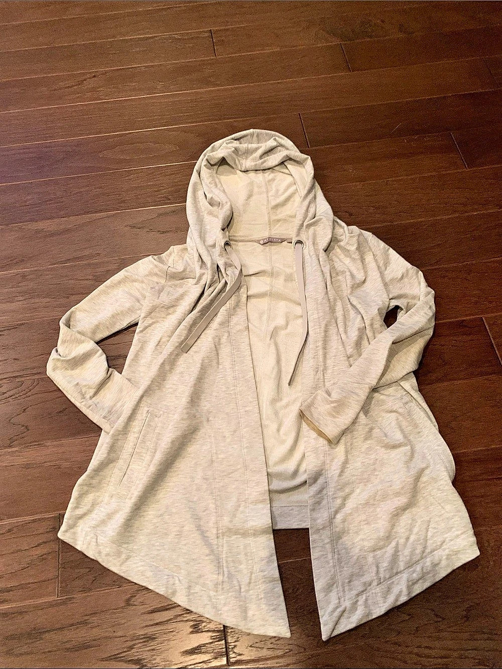 Athleta Pranayama Wrap Beige Hooded Coat